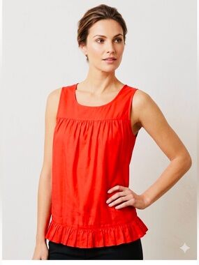 Twenty one Sleeveless Gathered Ruffle Hem Top size S Vibrant Red ❤️New with Tags